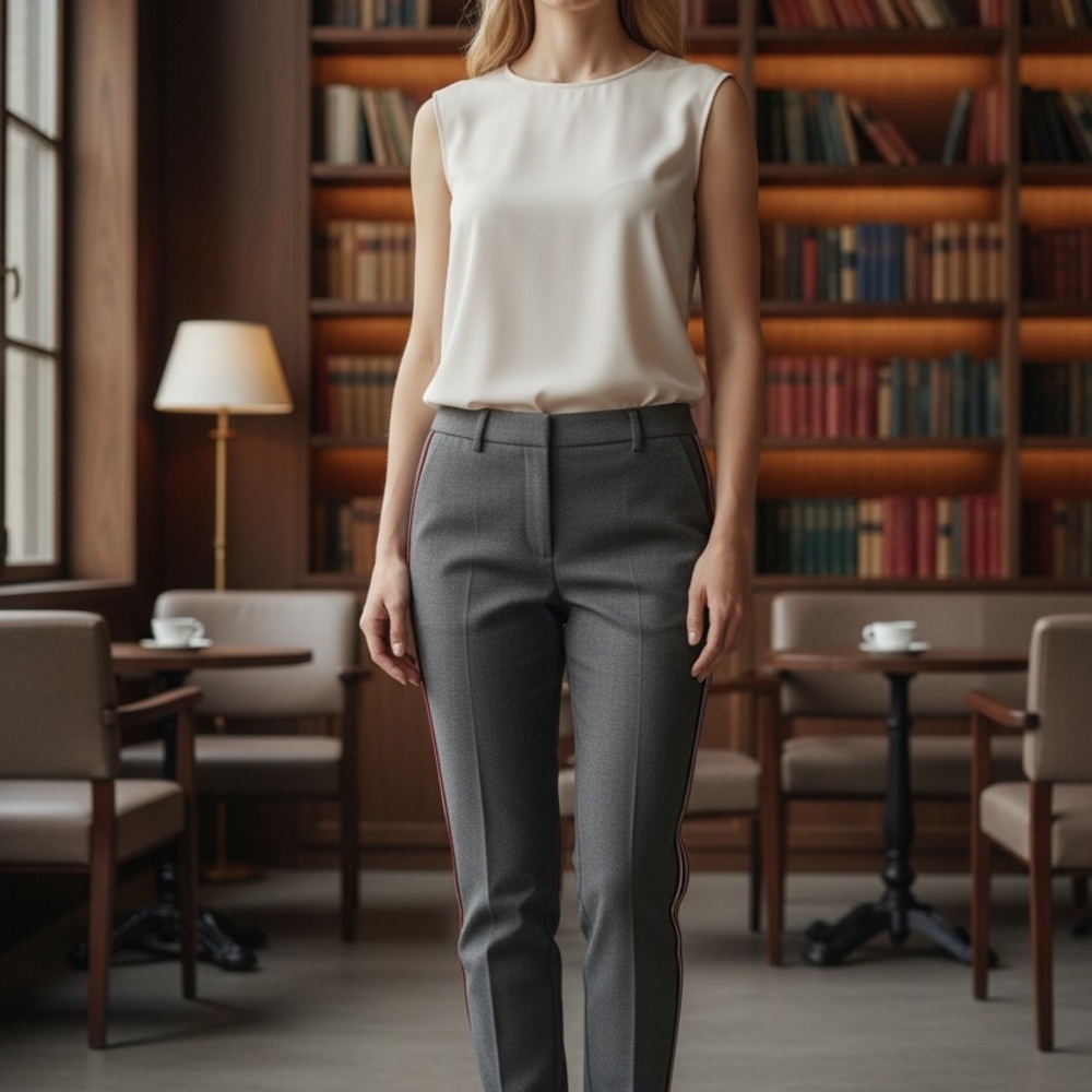 Zara Gray Straight Leg Women's Pants
